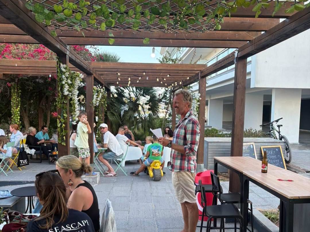 Guests in the garden on an evening event night